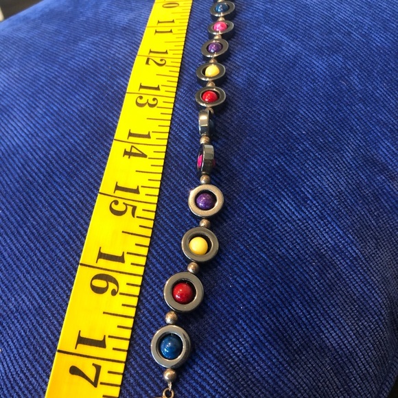 Handmade hematite and stone necklace - Picture 8 of 8